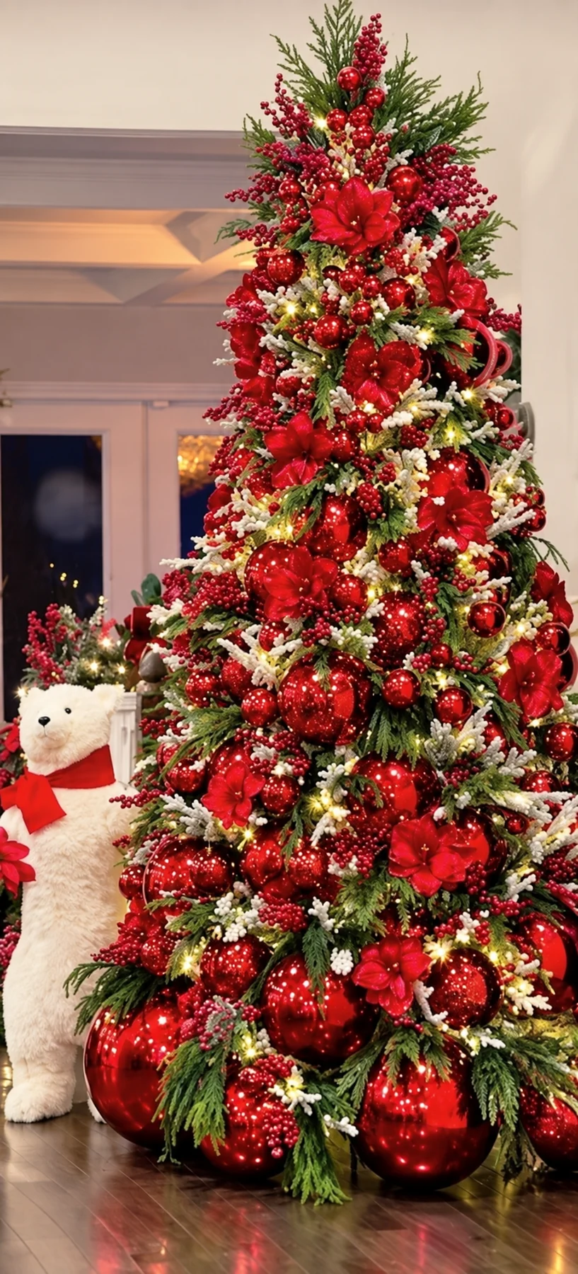 An opulent tree in soft blush and ivory