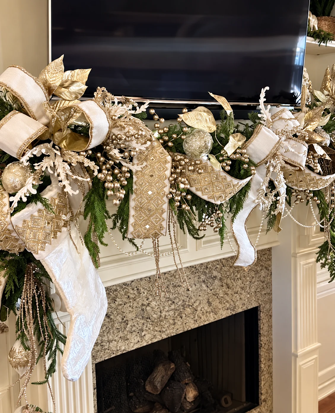 A coordinated holiday hearth