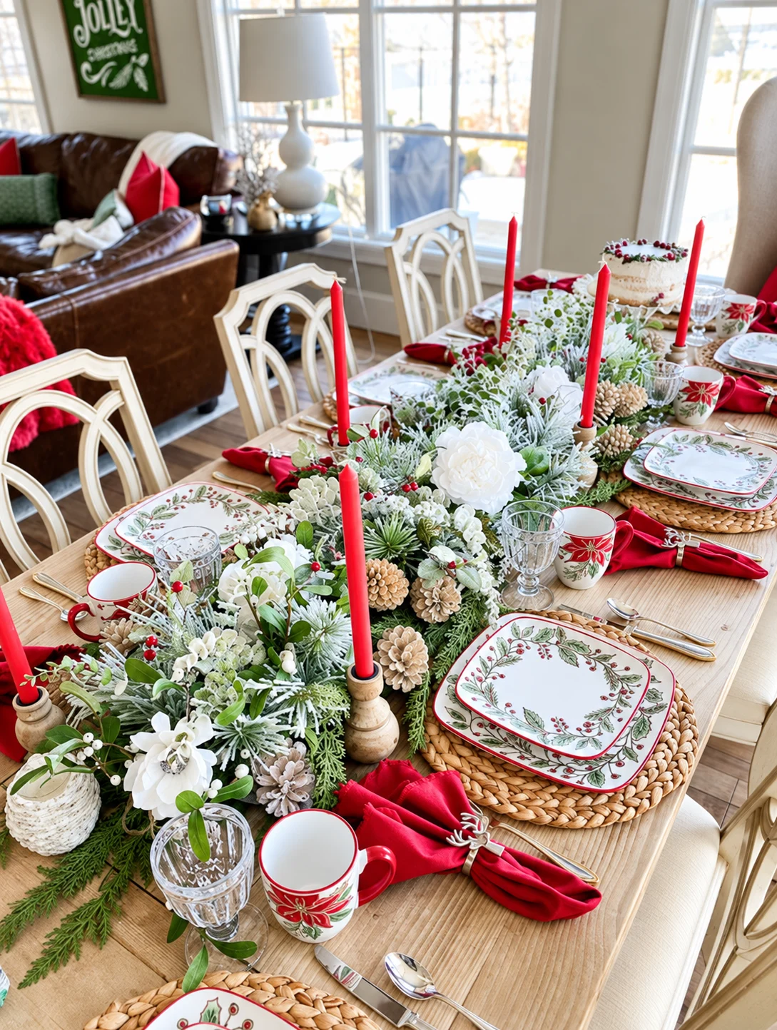 An elegant table set for a holiday celebration